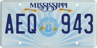 MS license plate AEQ943
