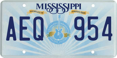 MS license plate AEQ954