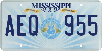 MS license plate AEQ955