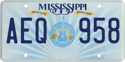 MS license plate AEQ958