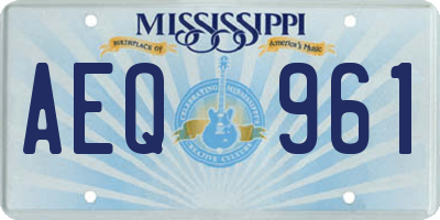 MS license plate AEQ961