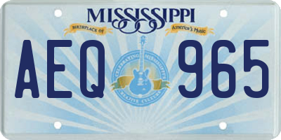 MS license plate AEQ965