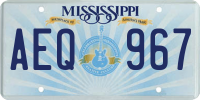 MS license plate AEQ967
