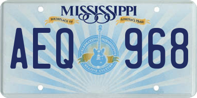 MS license plate AEQ968
