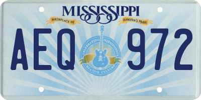 MS license plate AEQ972