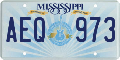 MS license plate AEQ973