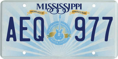 MS license plate AEQ977