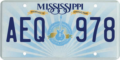 MS license plate AEQ978