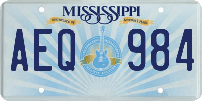 MS license plate AEQ984