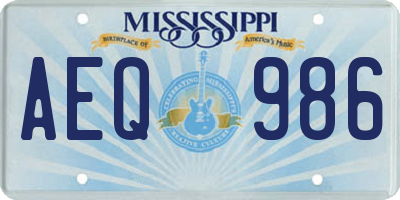 MS license plate AEQ986