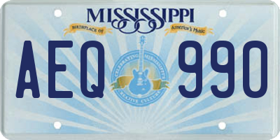 MS license plate AEQ990