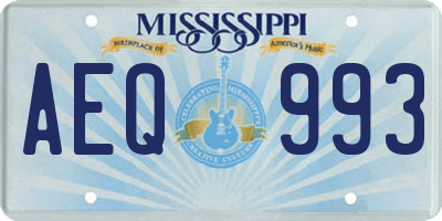 MS license plate AEQ993