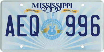 MS license plate AEQ996