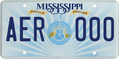 MS license plate AER000