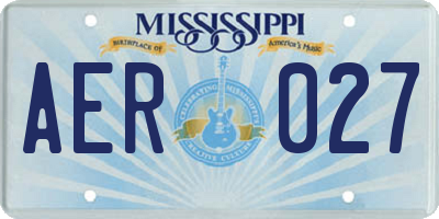 MS license plate AER027
