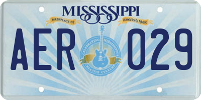 MS license plate AER029