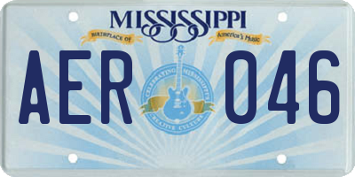 MS license plate AER046