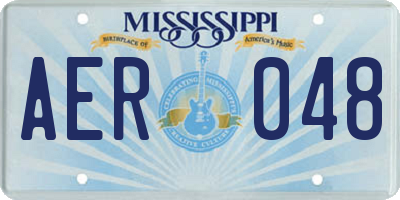 MS license plate AER048