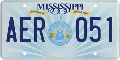 MS license plate AER051
