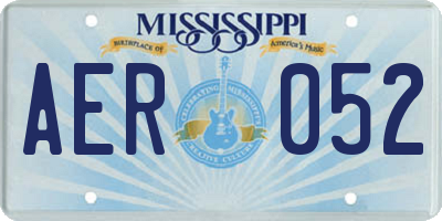 MS license plate AER052
