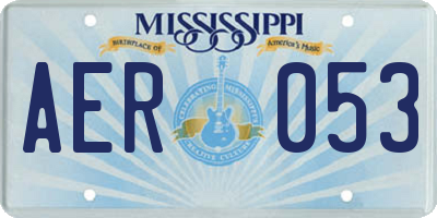 MS license plate AER053