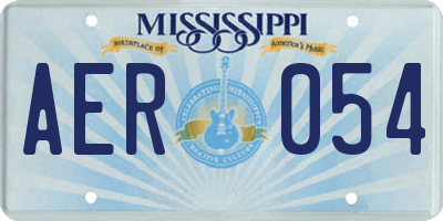 MS license plate AER054