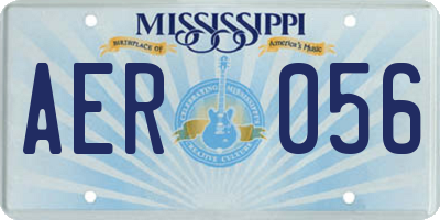 MS license plate AER056