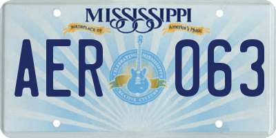 MS license plate AER063