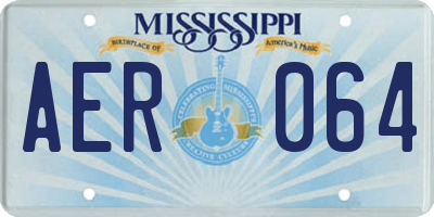MS license plate AER064