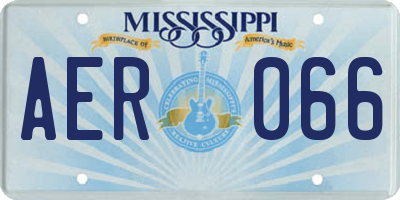 MS license plate AER066