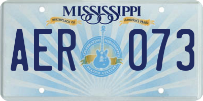 MS license plate AER073