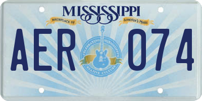 MS license plate AER074