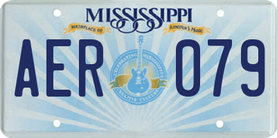 MS license plate AER079