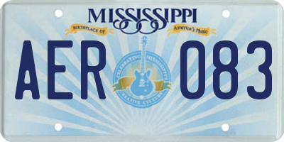 MS license plate AER083