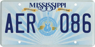 MS license plate AER086