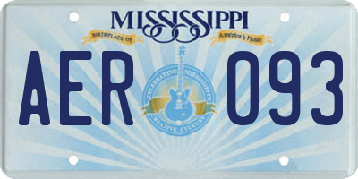 MS license plate AER093