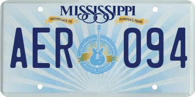 MS license plate AER094