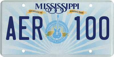 MS license plate AER100