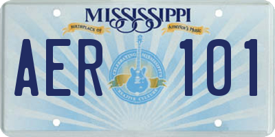 MS license plate AER101