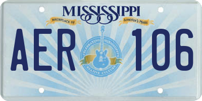 MS license plate AER106