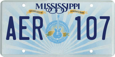 MS license plate AER107