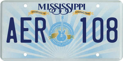 MS license plate AER108