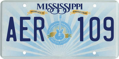 MS license plate AER109