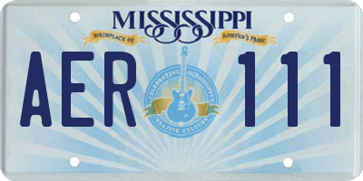 MS license plate AER111