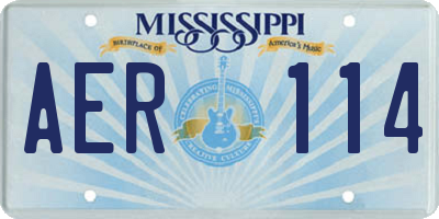 MS license plate AER114