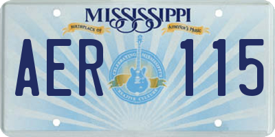 MS license plate AER115