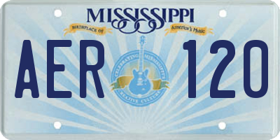 MS license plate AER120