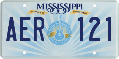 MS license plate AER121