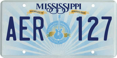 MS license plate AER127