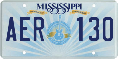 MS license plate AER130